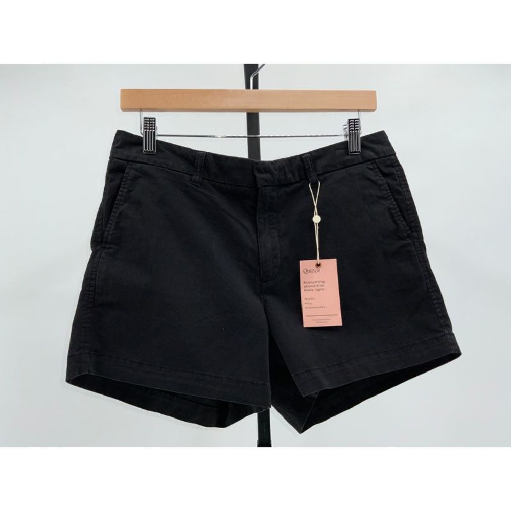 Quince Women's Organic Stretch Cotton Chino Shorts Black 6
